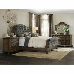Coupon 🔥 California King Hooker Furniture Rhapsody Tufted Sleigh Bed 😀 -Beds Shop inuseHOOK4759