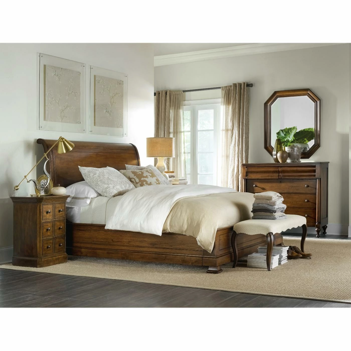 Budget π― King Hooker Furniture Archivist Sleigh Bed With Low Footboard π 4 Budget π― King Hooker Furniture Archivist Sleigh Bed With Low Footboard π - Image 2