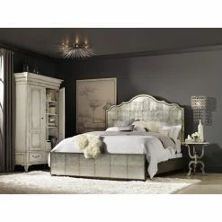 Budget 🤩 King Hooker Furniture Arabella Mirrored Low Profile Bed 😀 -Beds Shop inuseHOOK5557