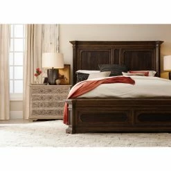 Discount ❤️ California King Hooker Furniture Hill Country Woodcreek Low Profile Mansion Bed 😀 -Beds Shop inuseHOOK5559