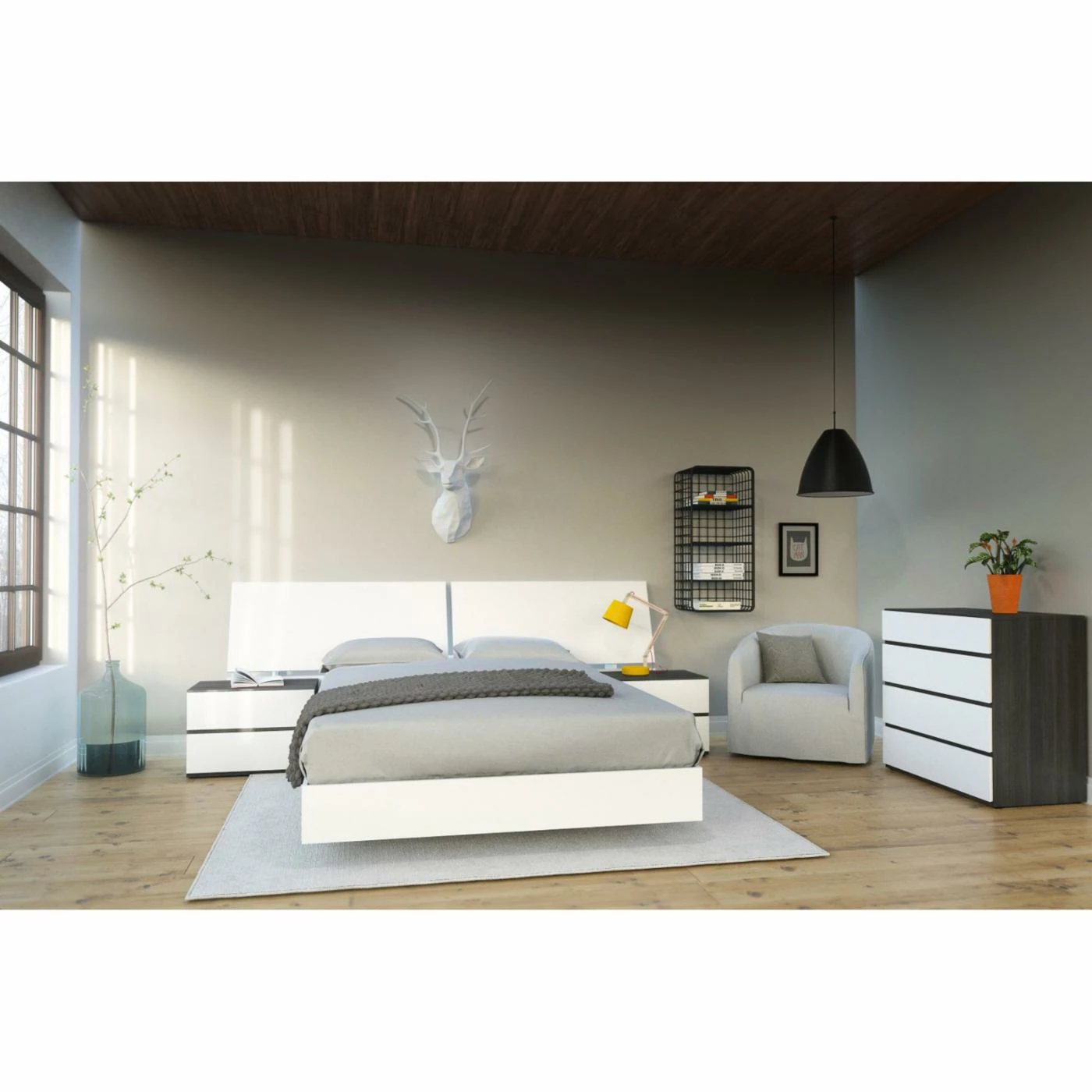 Outlet π Queen Nexera Panoramic Headboard And Platform Bed π₯° 4 Outlet π Queen Nexera Panoramic Headboard And Platform Bed π₯° - Image 2