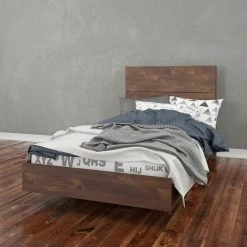 Flash Sale ❤️ Queen Nexera Nocce Platform Bed With Plank Effect Headboard 🛒 -Beds Shop inuseMFI752