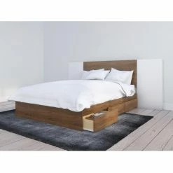 New ⭐ Queen Nexera Foliage Extended Platform Storage Bed 😀 -Beds Shop inuseMFI792