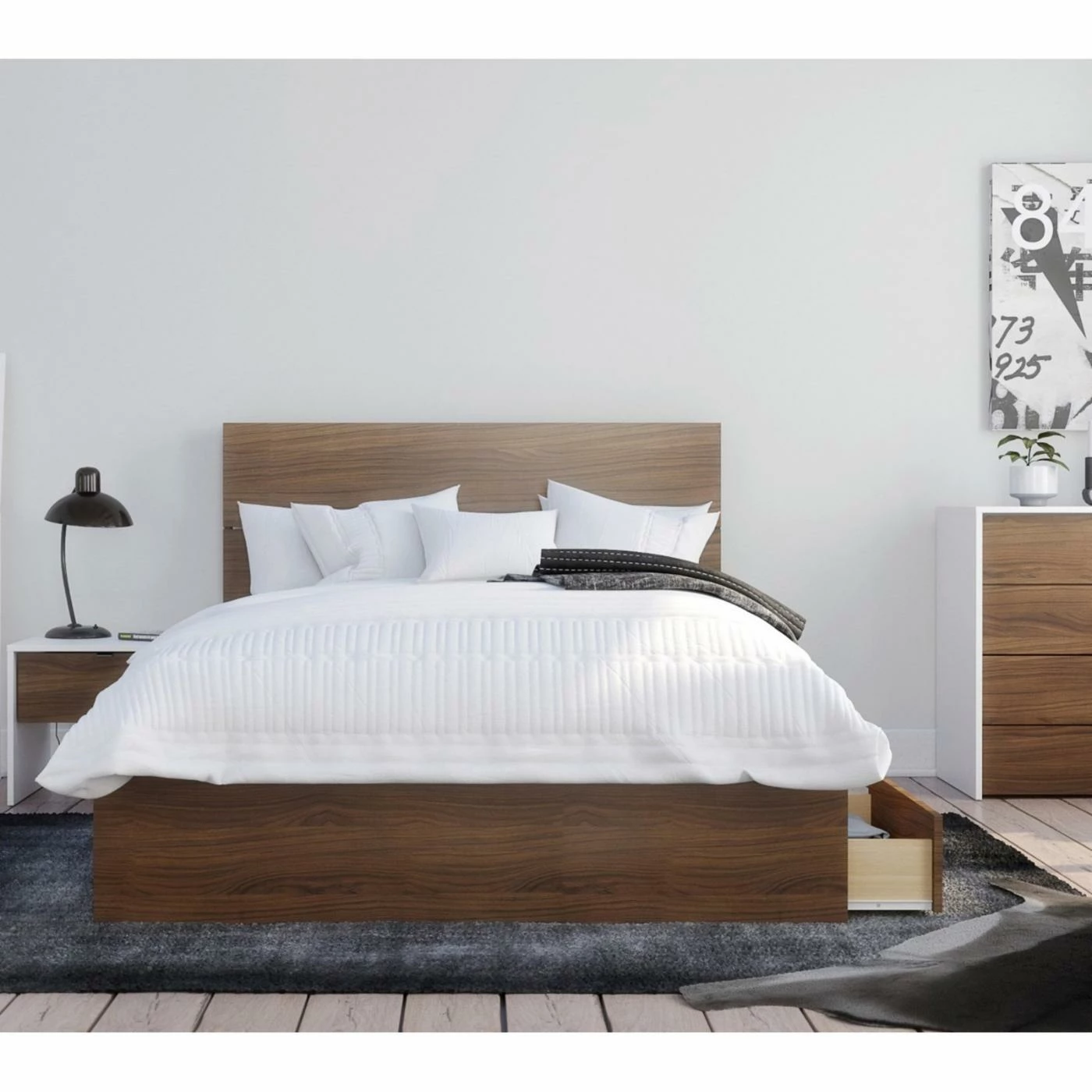 Promo π Queen Nexera Foliage Platform Storage Bed With Nightstand π 4 Promo π Queen Nexera Foliage Platform Storage Bed With Nightstand π - Image 2