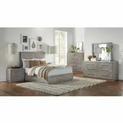 Outlet 🥰 California King Modus Herringbone Solid Wood Platform Bed 😉 -Beds Shop inuseMOD1157