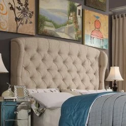 Budget 😉 King Rosevera Fonte Diamond Tufted Upholstered Panel Bed 😉 -Beds Shop inuseROSE022