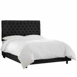 Budget 🥰 Skyline Furniture California King Skyline Diamond Tufted Linen Upholstered Panel Bed 💯 -Beds Shop inuseSKY1732