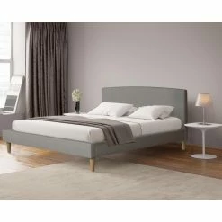 Coupon 👍 California King Gray Upholstered Platform Bed By Drew Barrymore Flower Home 🤩 -Beds Shop inuseSKY2013