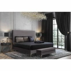 Discount ⭐ Queen TOV Furniture Delilah Velvet Upholstered Platform Bed 🎉 -Beds Shop inuseTOVF506