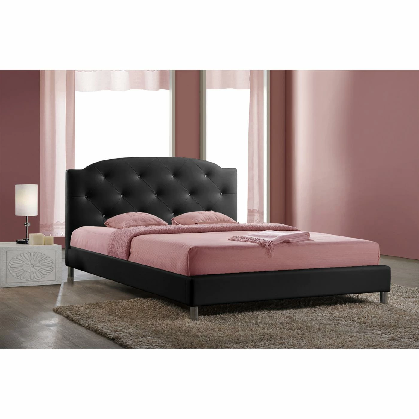 Buy β¨ Queen Baxton Studio Canterbury Upholstered Platform Bed π₯ 4 Buy β¨ Queen Baxton Studio Canterbury Upholstered Platform Bed π₯ - Image 2