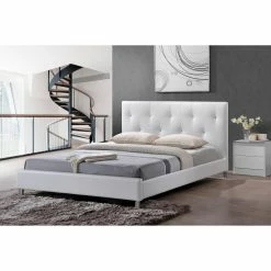 Best Sale ⌛ Queen Baxton Studio Barbara Crystal Button Upholstered Platform Bed 🔥 -Beds Shop inuseWSI2874