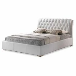 Hot Sale 🛒 King Baxton Studio Bianca Upholstered Platform Bed 😀 -Beds Shop inuseWSI2875