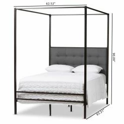 Wholesale ⨠Baxton Studio Eleanor Canopy Queen Bed 𧨠10 Wholesale ⨠Baxton Studio Eleanor Canopy Queen Bed 𧨠-Beds Shop inuseWSI3220