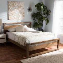 Cheapest 😉 King HN Home Temecula Transitional Solid Wood Platform Bed 💯 -Beds Shop inuseWSI3484