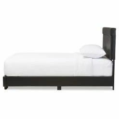 Best reviews of 🛒 Full/Double Baxton Studio Solo Black Faux Leather Full Size Platform Bed 😉 -Beds Shop inuseWSI3532