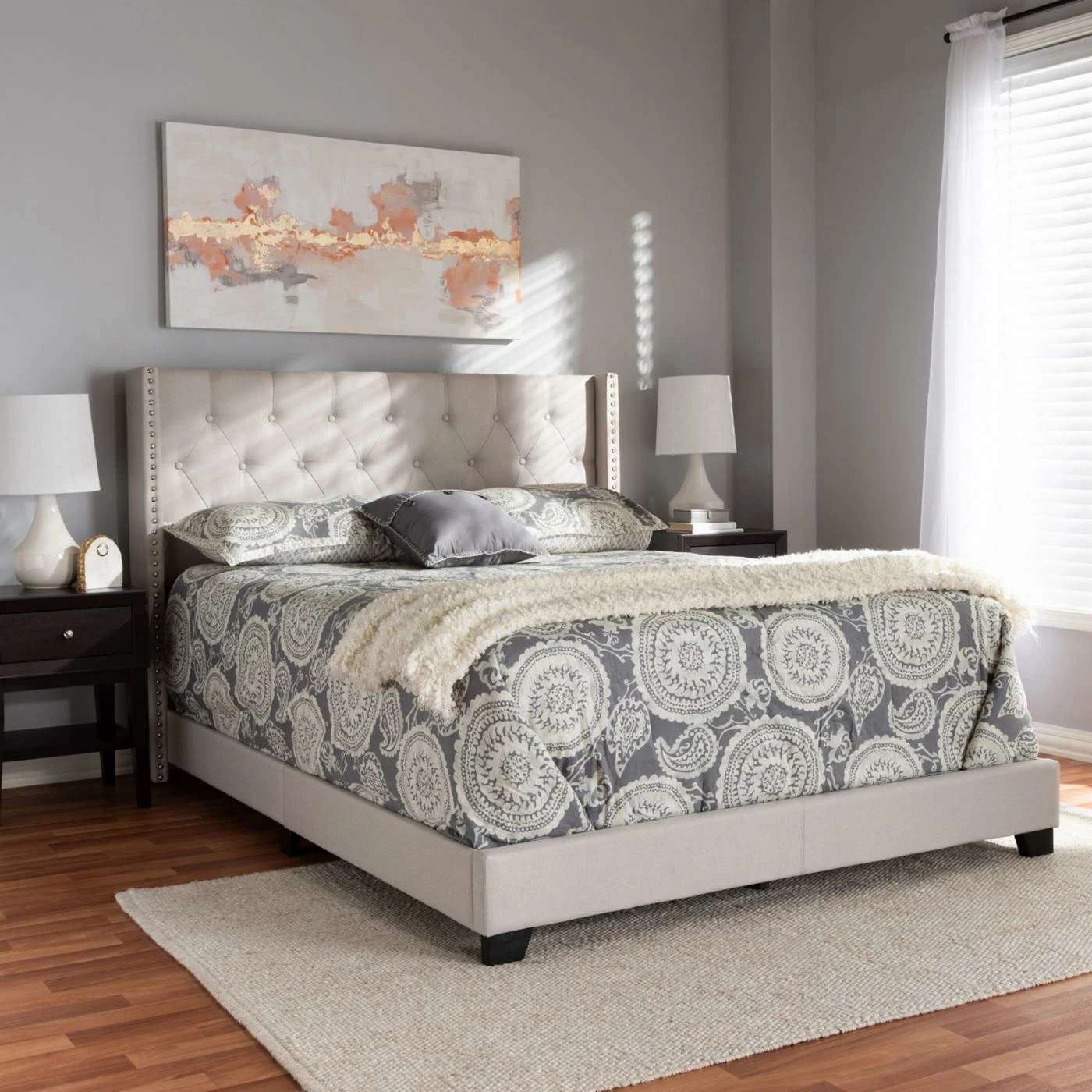 Flash Sale β¨ King Baxton Studio Brady Upholstered Low Profile Bed π₯° 4 Flash Sale β¨ King Baxton Studio Brady Upholstered Low Profile Bed π₯° - Image 2