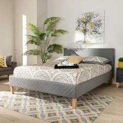 Budget π King Baxton Studio Aneta Upholstered Platform Bed π 12 Budget π King Baxton Studio Aneta Upholstered Platform Bed π -Beds Shop inuseWSI4592