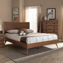 Promo 😉 King Baxton Studio Artemis Wood Platform Bed ✨ -Beds Shop inuseWSI4594