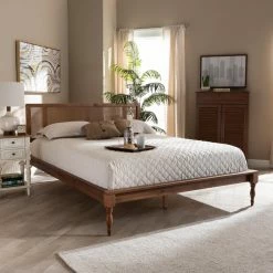 Buy ❤️ Queen Baxton Studio Romy Vintage Platform Bed 🌟 -Beds Shop inuseWSI4684
