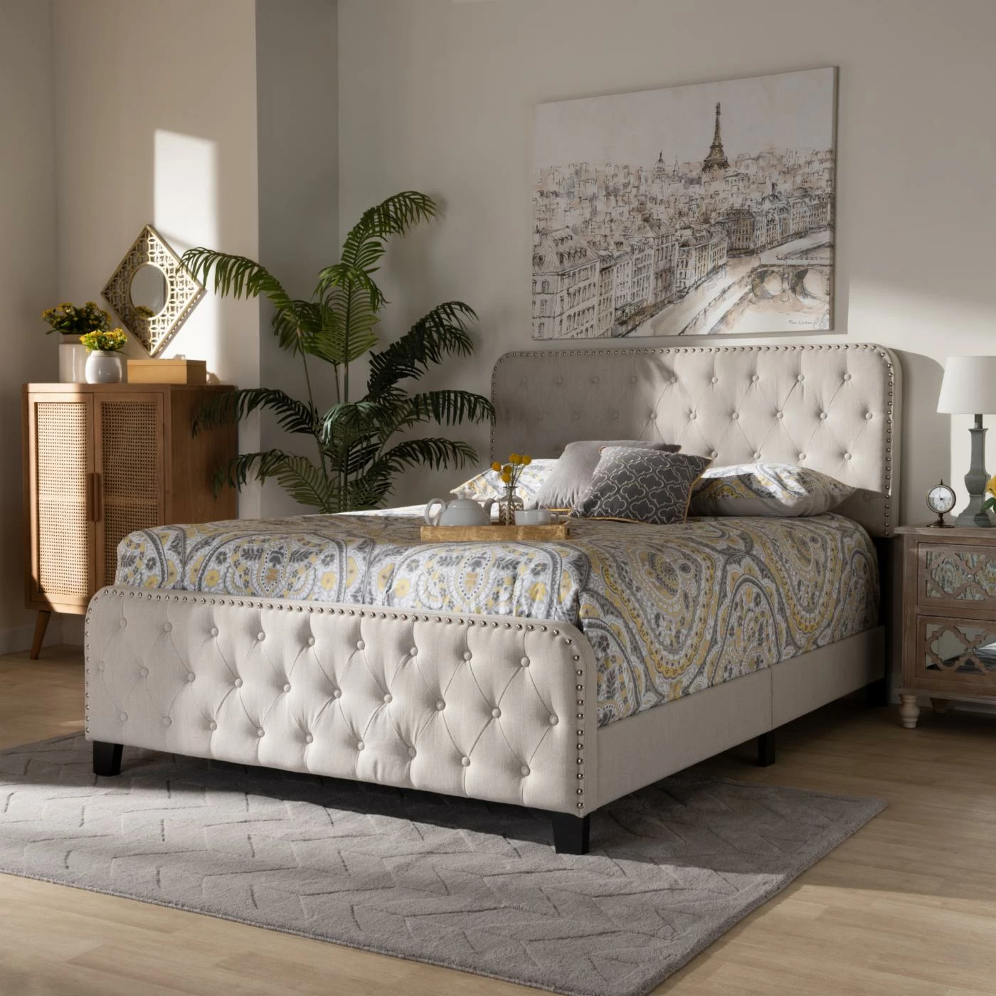 Cheapest π€© Queen Baxton Studio Annalisa Upholstered Button Tufted Panel Bed π 4 Cheapest π€© Queen Baxton Studio Annalisa Upholstered Button Tufted Panel Bed π - Image 2