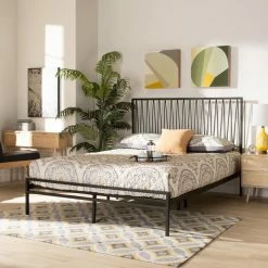 Promo 🛒 Queen Baxton Studio Jeanette Platform Bed 🥰 -Beds Shop inuseWSI5054