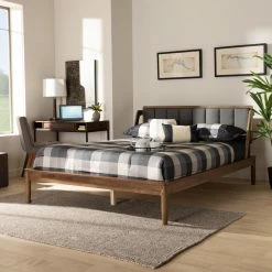 Best reviews of 🎉 King Baxton Studio Helsa Platform Bed 🛒 -Beds Shop inuseWSI5061