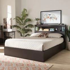 New ⌛ Queen Baxton Studio Blaine 6-Drawer Platform Storage Bed 🌟 -Beds Shop inuseWSI5108