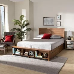 Cheapest ✔️ Queen Baxton Studio Alba Platform Storage Bed 🔔 -Beds Shop inuseWSI5121