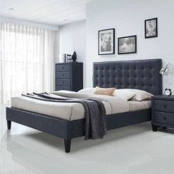 Best reviews of 🔥 Queen Acme Furniture Saveria Upholstered Platform Bed 🥰