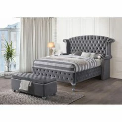 Flash Sale ✔️ King Acme Furniture Rebekah Upholstered Bed 🎁
