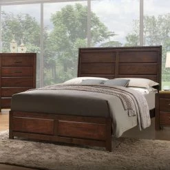 Flash Sale 🧨 King Acme Furniture Oberreit Walnut Panel Bed 🔔