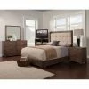 Coupon 🧨 Queen Alpine Furniture Savannah Upholstered Panel Bed - Pecan ❤️