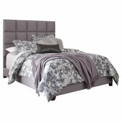Best Sale 🛒 King Signature Design By Ashley Dolante Fabric Upholstered Low Profile Bed ✨