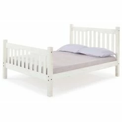 Best reviews of 🌟 Full/Double Alaterre Furniture Rustic Mission Wood Full-Size Bed, Rustic White 🌟