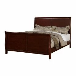 Promo 😉 King Benzara Clean Sleigh Bed 🤩