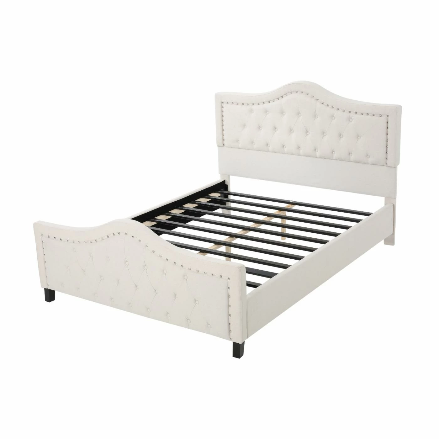 Flash Sale π HN Home Fargo Transitional Tufted Queen Bed With Nailhead Trim π 3 Flash Sale π HN Home Fargo Transitional Tufted Queen Bed With Nailhead Trim π