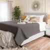 Wholesale ✔️ Best Selling Home Scout Fully Upholstered Light Grey Queen Bed 👏 -Beds Shop masterBSHD3373