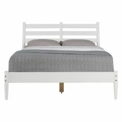 Best reviews of 👍 King Camaflexi Mid-Century Platform Bed With Slat Headboard 👏