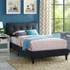 Cheap ⭐ Queen Modway Linnea Faux Leather Upholstered Platform Bed 🎁