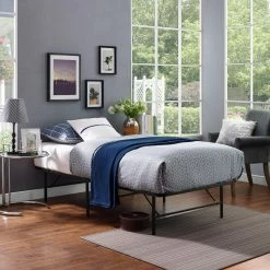 Promo π₯° Queen Modway Horizons Stainless Steel Bed Frame β