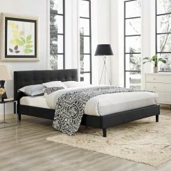 Promo π― Full/Double Modway Linnea Faux Leather Platform Bed - Full β€οΈ