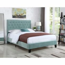 Best Sale 💯 Wallace & Bay California King Wallace & Bay Bates Upholstered Platform Bed ❤️