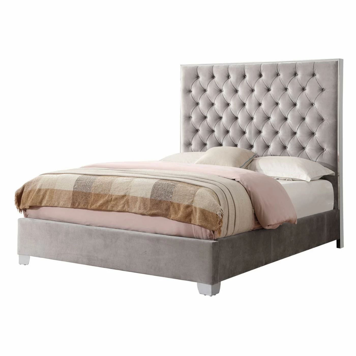 Top 10 π Wallace & Bay California King Wallace & Bay James Silver Gray Button Tufted Panel Bed π 3 Top 10 π Wallace & Bay California King Wallace & Bay James Silver Gray Button Tufted Panel Bed π