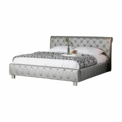 New π€© King Furniture Of America Volta Inspired Platform Bed With Bluetooth Speakers - Silver π