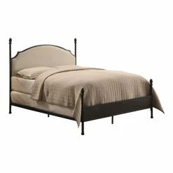 Hot Sale βοΈ Queen Furniture Of America Francine Transitional Arched Fabric And Metal Bed π€©