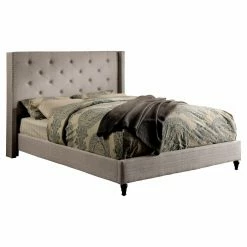 Best Pirce π California King HN Home Monroe Transitional Tufted Linen-Like Fabric Wingback Platform Bed π₯°