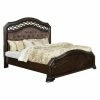 Outlet 🎁 Queen Furniture Of America Petersen Tufted Headboard Panel Bed ⭐ -Beds Shop masterENLB3966