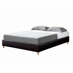 New βοΈ Queen Furniture Of America Noemmie Faux Leather Foundation Bed β€οΈ