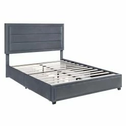 Coupon β¨ Queen Furniture Of America Metrolia 4-Drawer Upholstered Platform Bed - Full - Gray π