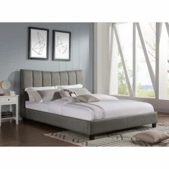 Cheapest 🤩 Double / Full Size Beds Gold Sparrow Morgan Pebble Upholstered Channel Tufted Platform Bed 🎁